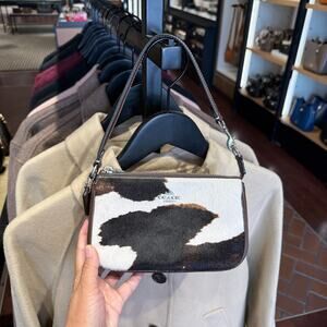 COACH Nolita 19 With Cow Print CCV61, cow printed haircalf/Sv/Cow Multi